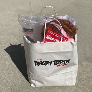 Angry Birds 2016 Movie Premier Gift Bag Plushies Tote Glasses Phone Case Tickets